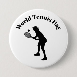 Silhouette für Tennisspielerinnen Button