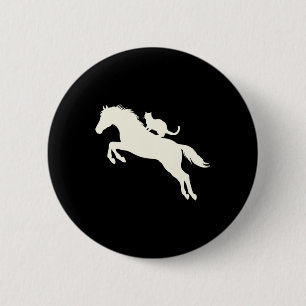 Silhouette für Tierfreunde auf dem Pferderücken Button