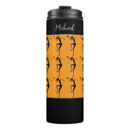 Silhouette Fußball, afrikanische Kunstszene Thermosbecher