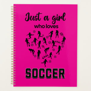 Silhouette Girls spielen Fußball Planer