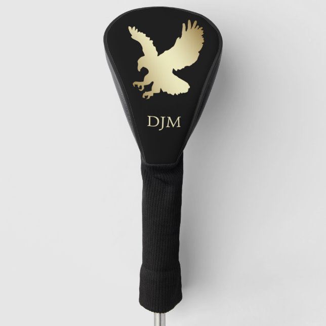 Silhouette-Gold-Adlermonogramm Golf Headcover (Vorderseite)