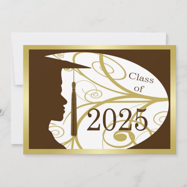 Silhouette Gold und Brown Man 2025 Einladung (Vorderseite)