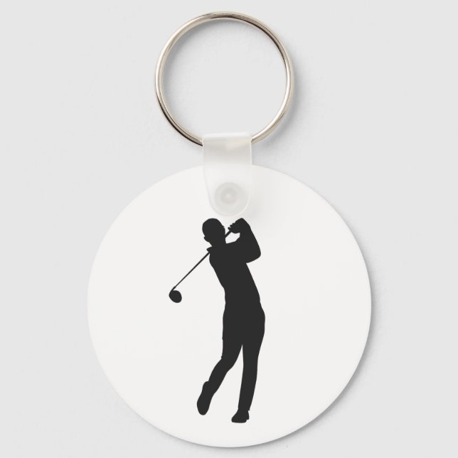 Silhouette-Golfspieler Schlüsselanhänger (Vorderseite)