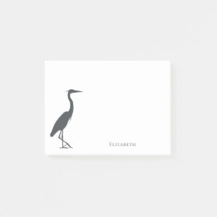 Silhouette Great Blue Heron Egret personalisiert Post-it Klebezettel
