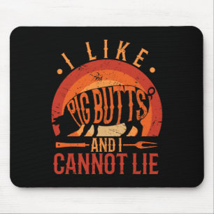 Silhouette Grillen Grill Ich mag Hintern und ich k Mousepad