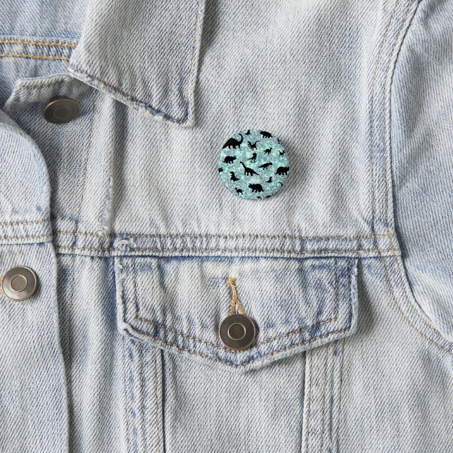Silhouette Haifischwal Gefälle Sparkle Galax Button (Beispiel)