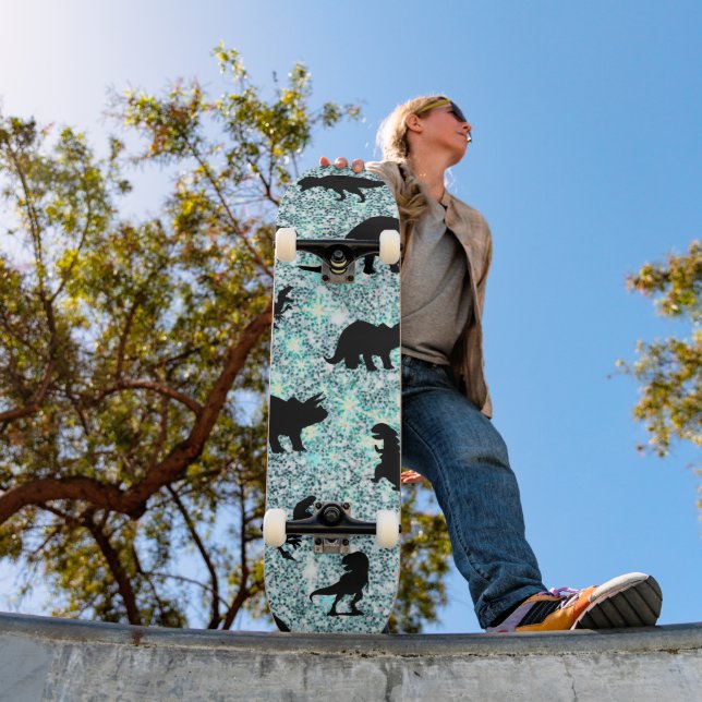 Silhouette Haifischwal Gefälle Sparkle Galax Skateboard (Außenbereich 1)