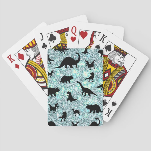 Silhouette Haifischwal Gefälle Sparkle Galax Spielkarten (Rückseite)