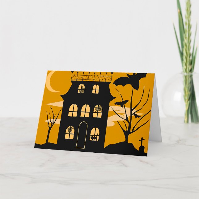Silhouette Halloween House Grußkarten Karte (Von Creator hochgeladen)