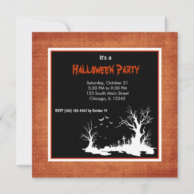 Silhouette Halloween-Party Einladung (Vorderseite)