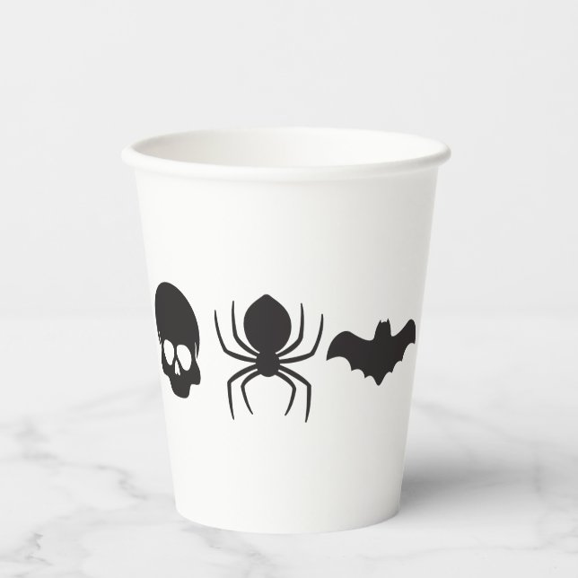 Silhouette Halloween Tasse, Skull, Sp Pappbecher (Vorderseite)