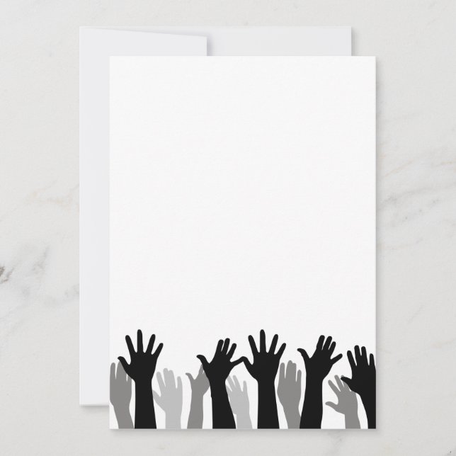 Silhouette, Handheben, Protest Feiertagskarte (Vorderseite)