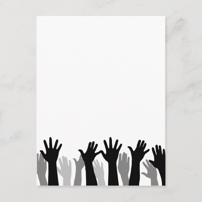 Silhouette, Handheben, Protest Feiertagspostkarte (Vorderseite)