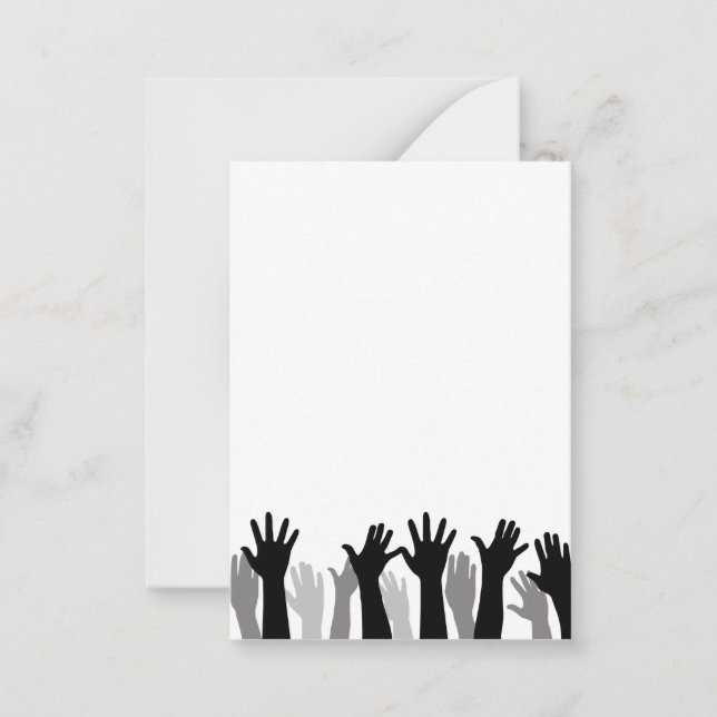 Silhouette, Handheben, Protest Mitteilungskarte (Vorderseite)
