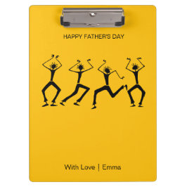 Silhouette Happy Party Tänzer Vater Klemmbrett