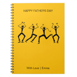 Silhouette Happy Party Tänzer Vater Notizblock