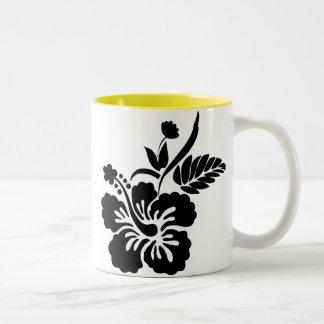 Silhouette hawaiianischer Blume Zweifarbige Tasse