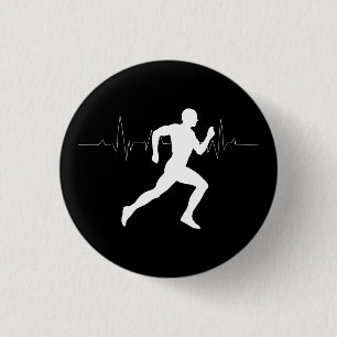 Silhouette HeartBeat Line für den Mann, der Läufer Button