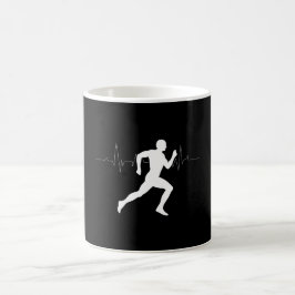 Silhouette HeartBeat Line für den Mann, der Läufer Kaffeetasse