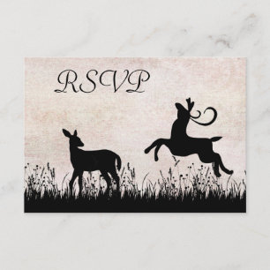 Silhouette Hirsch in Meadow Wedding RSVP Karte