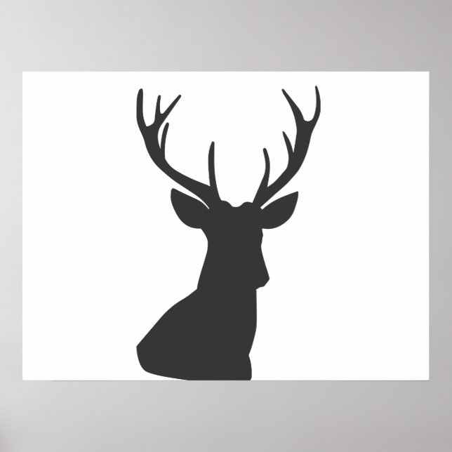 Silhouette Hirsche Silhouette Wild Postca Poster (Vorne)