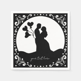Silhouette Hochzeitspapiere Serviette