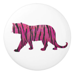 Silhouette Hot Pink und Black Tiger Keramikknauf