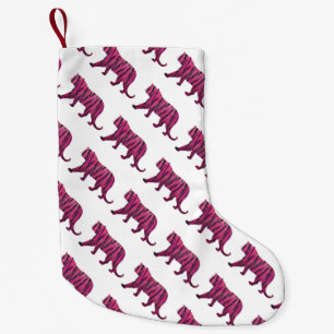 Silhouette Hot Pink und Black Tiger Kleiner Weihnachtsstrumpf