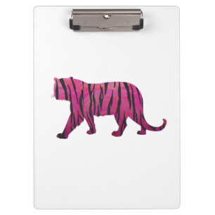 Silhouette Hot Pink und Black Tiger Klemmbrett