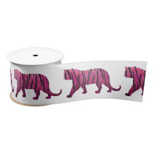 Silhouette Hot Pink und Black Tiger Satinband