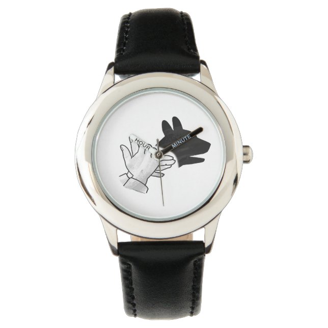 Silhouette Hund Armbanduhr (Vorderseite)