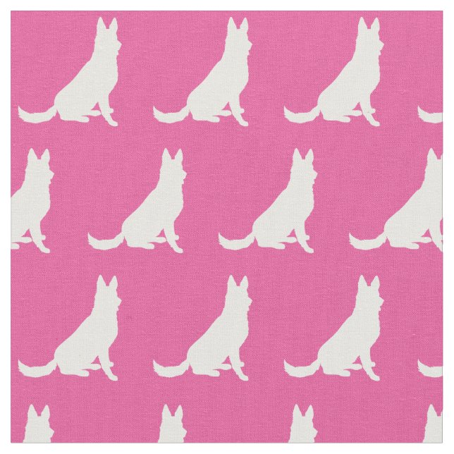 Silhouette Hund Pet Pink Stoff (Nahaufnahme)