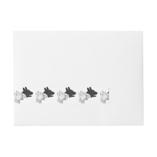 Silhouette Hund Rundum-Adressaufkleber