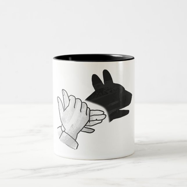 Silhouette Hund Zweifarbige Tasse (Mittel)