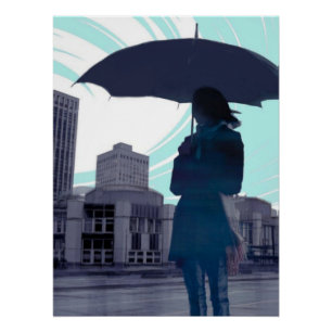 Silhouette im Regenwald Art Poster