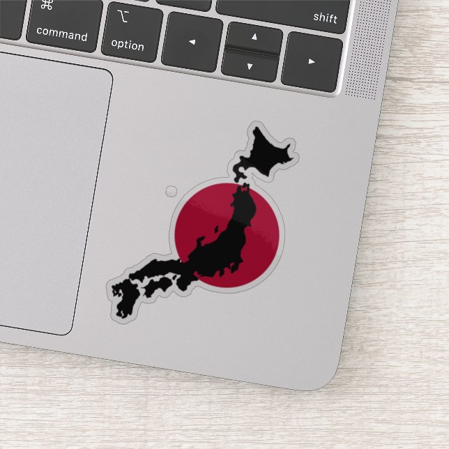 Silhouette Japans über die wachsende nationale Fla Aufkleber (Detail)