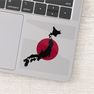 Silhouette Japans über die wachsende nationale Fla Aufkleber