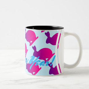 Silhouette Kaninchen Chinesisches Jahr Zodiac Gebu Zweifarbige Tasse