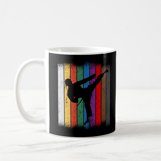Silhouette Karate Belt Colors Kaffeetasse (Links)