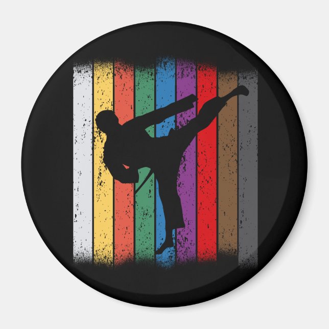 Silhouette Karate Belt Colors Magnet (Vorne)