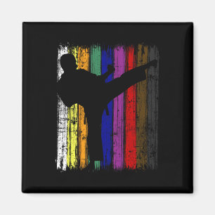 Silhouette Karate Belt Colors Magnet