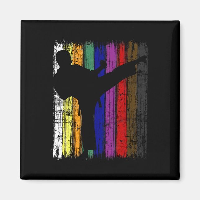Silhouette Karate Belt Colors Magnet (Vorne)
