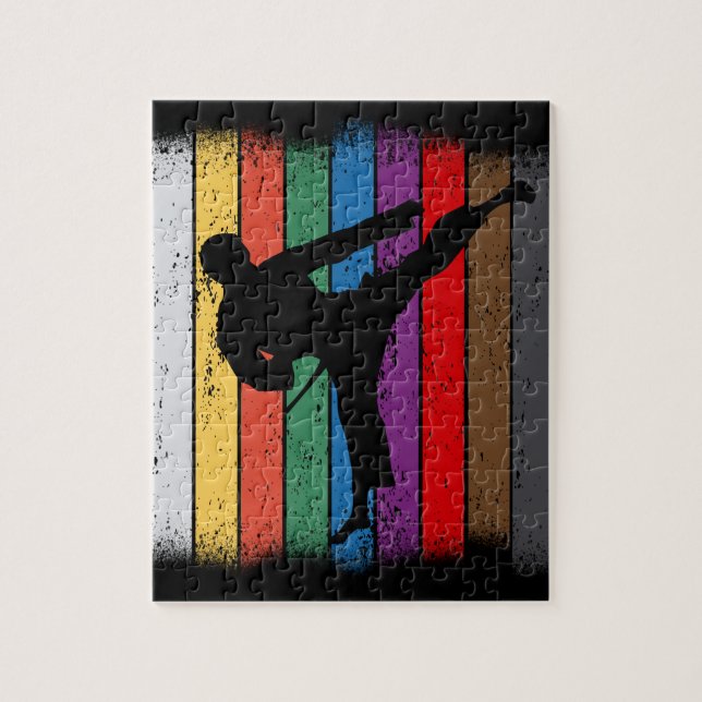 Silhouette Karate Belt Colors Puzzle (Vertikal)