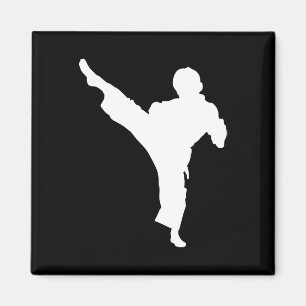 Silhouette Karate Fighter Shotokan Kampfkunst Ta Magnet
