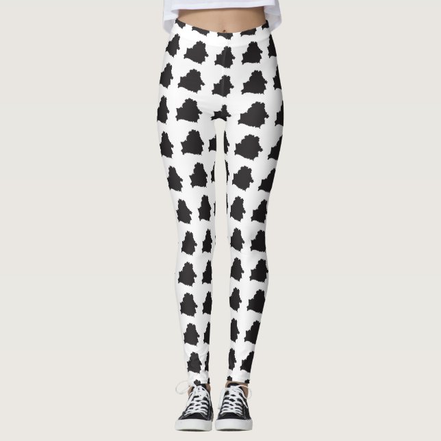 Silhouette Karte von Belarus Leggings (Vorderseite)