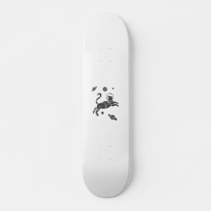 Silhouette Katze im Leerraum - Hintergrundfarbe au Skateboard