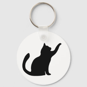 Silhouette-Katzen Schlüsselanhänger