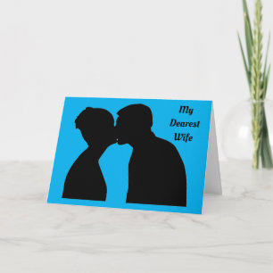 Silhouette Kissing Couple Anniversary Card Karte