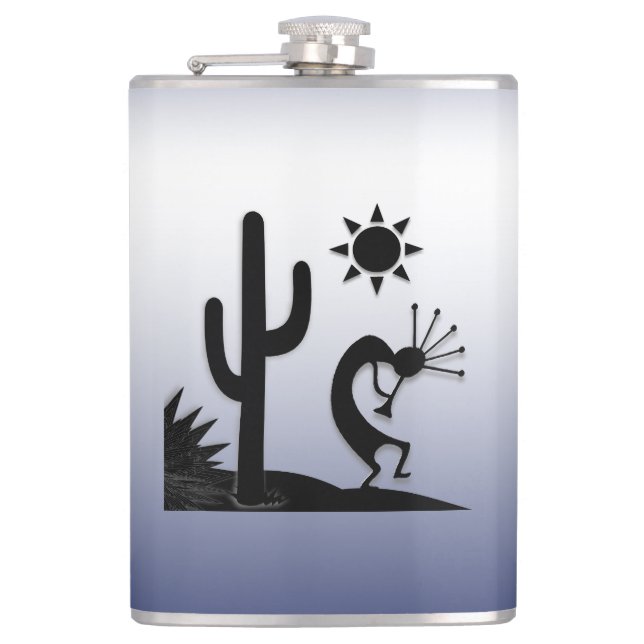 Silhouette Kokopelli Flachmann (Vorderseite)