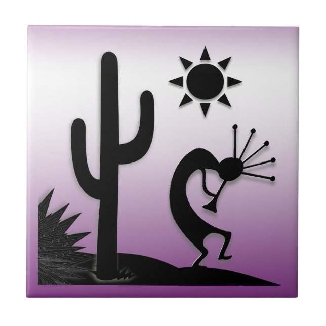Silhouette Kokopelli Fliese (Vorderseite)